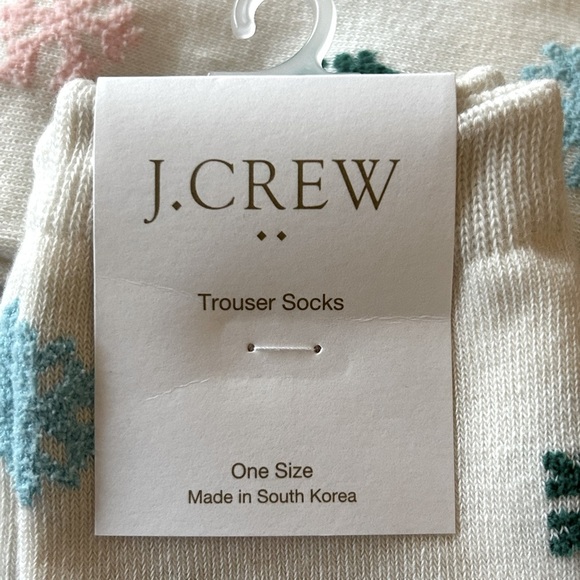J Crew NWT Multicolored Snowflake Trouser Socks OS - Picture 3 of 6